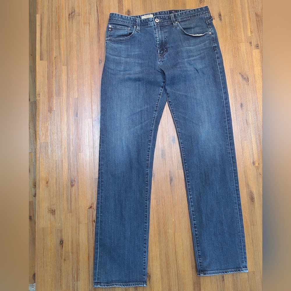 AG Adriano Goldschmied Dark Blue The New Hero Relaxed Fit Straight Jeans